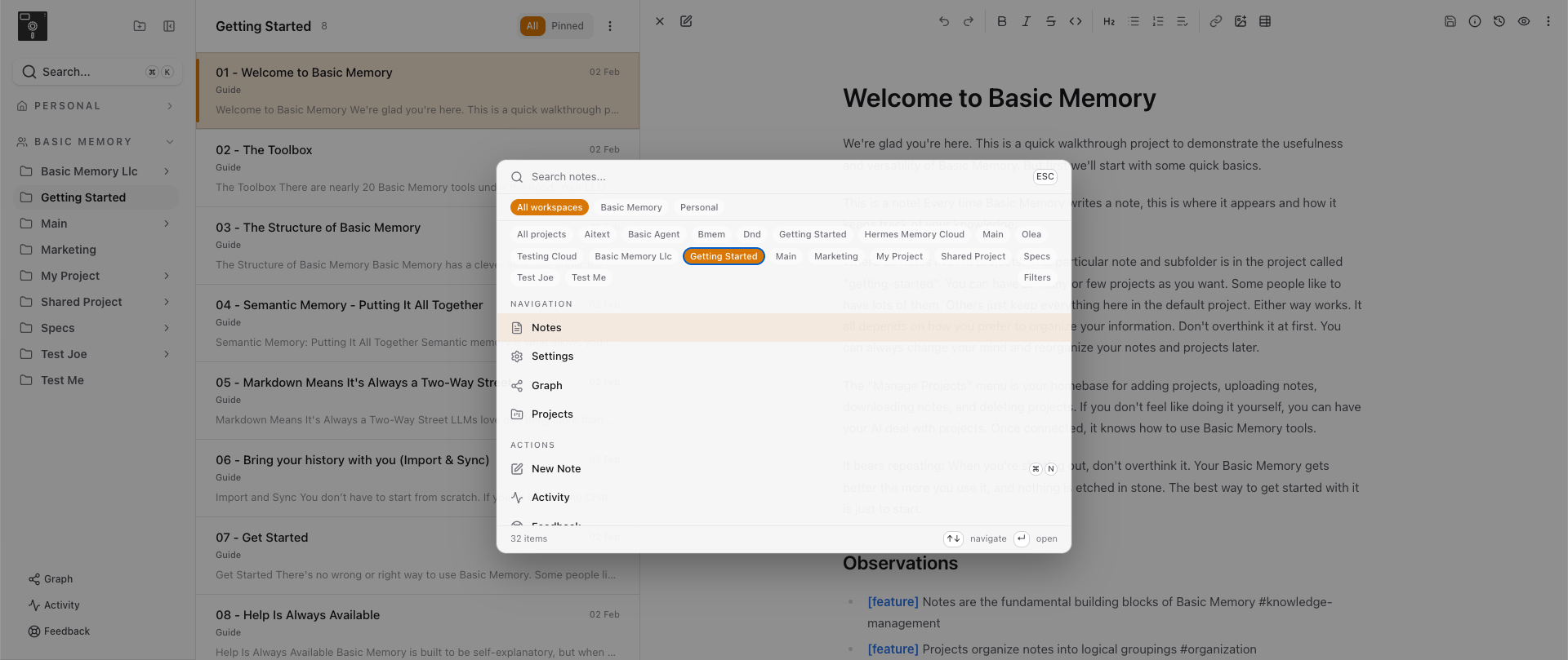 Try the New Basic Memory Web App
